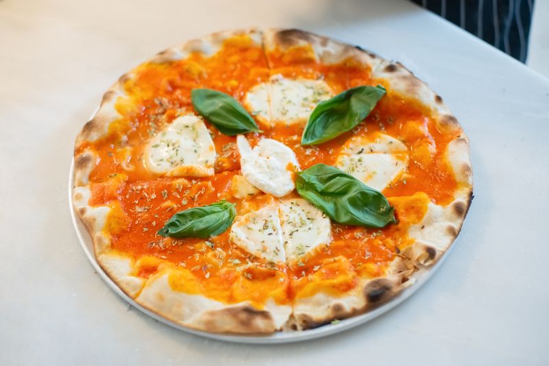 Classic Margherita pizza with fresh basil